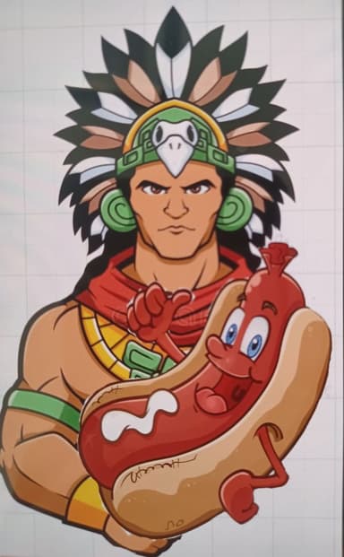 El Azteca Hotdogs food truck logo