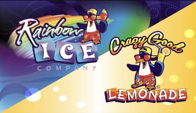 Rainbow Ice Company food truck logo