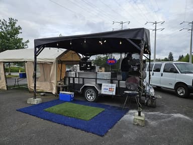 Lts famous Mobile Bbq food truck logo
